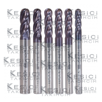 48 HRC Ø4-Ø12 mm KARBÜR KÜRE UZUN BOY FREZE 30'LU SET